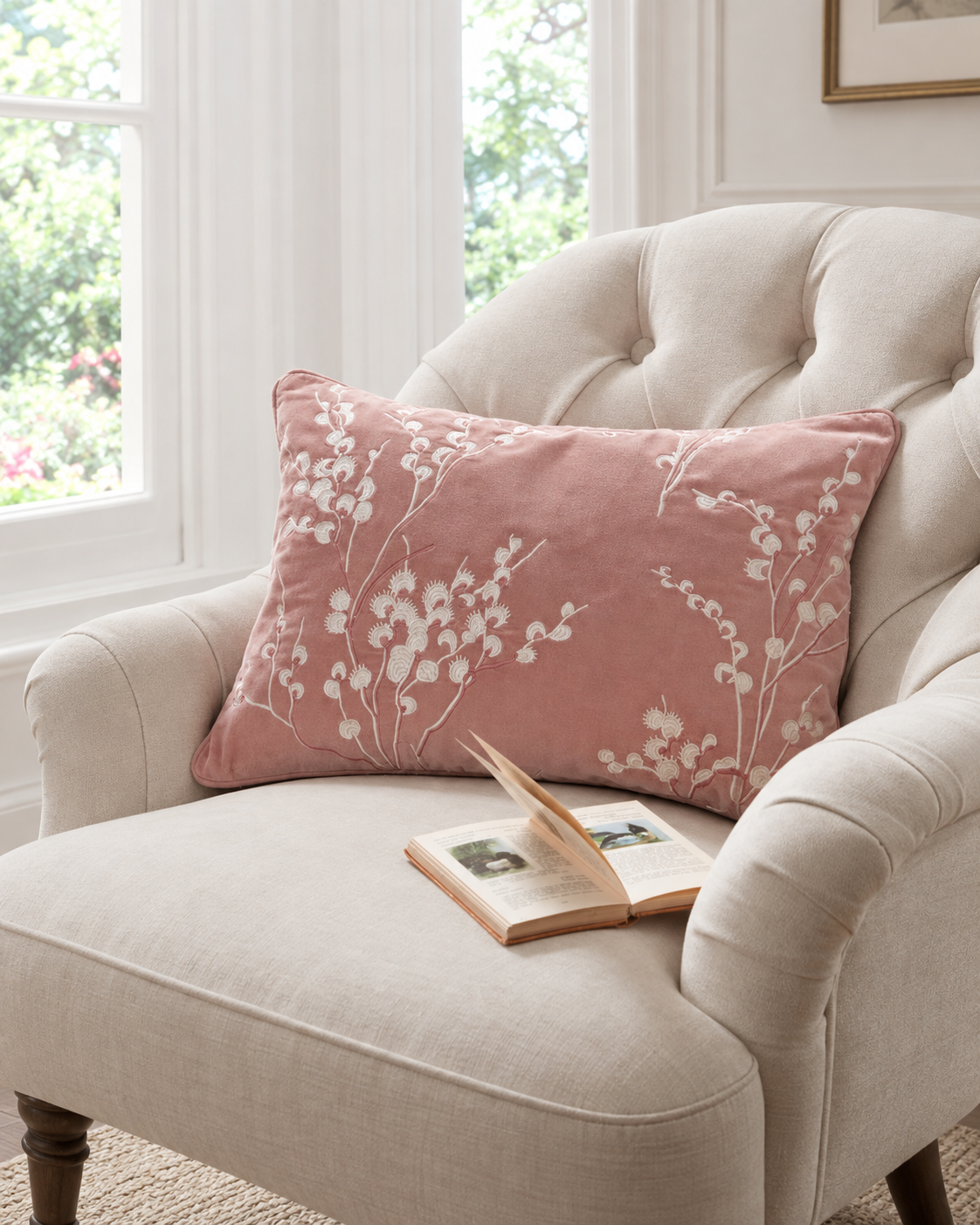 Декоративна подушка PUSSY WILLOW EMB 35*50 (Old rose)